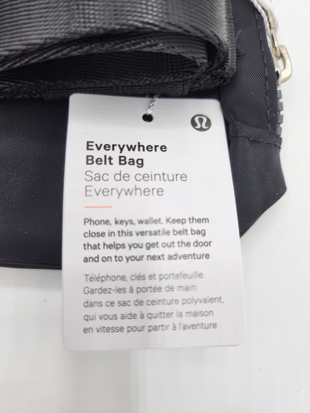 lululemon Everywhere Belt Bag 1L - Black W/Silver Logo  NWT - Picture 6 of 9